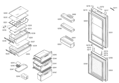 Part Location Diagram of 00703006 Bosch VEGETABLE CONTAINER