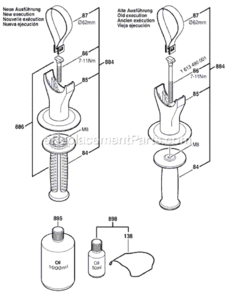 Page B Diagram and Parts List for 11387 0611387039 Bosch Demolition Hammer