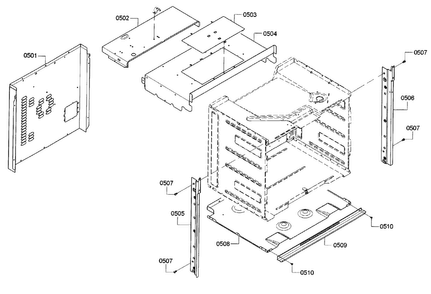Cabinet Diagram and Parts List for HBL8461UC 01 Bosch Wall Oven
