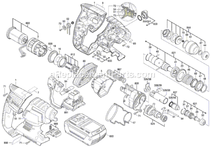 Page A Diagram and Parts List for 11536C-1 3611J03R10 Bosch Demolition Hammer