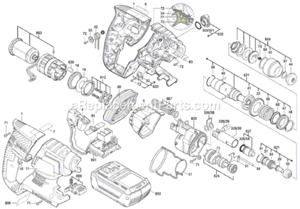 Page A Diagram and Parts List for 11536C-2 3611J03R10 Bosch Demolition Hammer