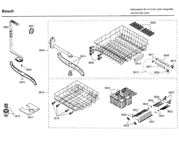 Rack Diagram and Parts List for SHX46A05UC 23 Bosch Dishwasher