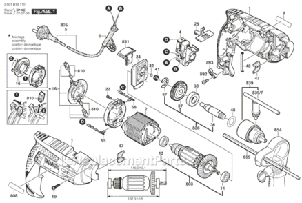 Part Location Diagram of 2609100580 Bosch Tool LEVER
