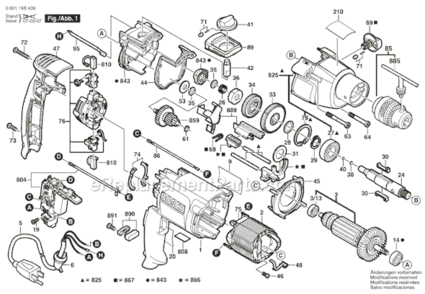 Page A Diagram and Parts List for 1199VSRK 060119B439 Bosch Demolition Hammer