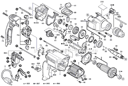 Part Location Diagram of 2601329105 Bosch Tool BOW