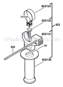 Part Location Diagram of 2608040235 Bosch Tool SUPPORT CLAMP