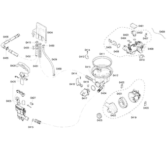 Pump Assy Diagram and Parts List for SHE58C02UC 50 Bosch Dishwasher