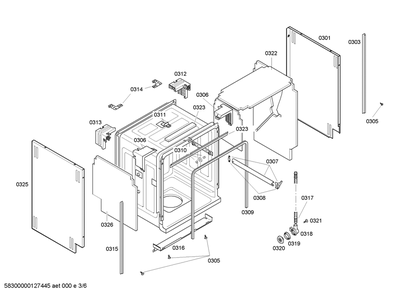 Diagram 3 Diagram and Parts List for SHX56B06UC-14  Bosch Dishwasher