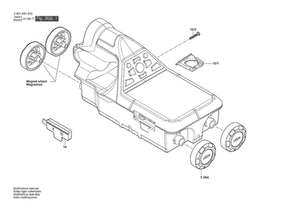 Section 1 Diagram and Parts List for D-TECT200C 3601K81610 Bosch Miscellaneous