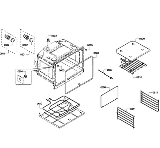 Lower Oven Diagram and Parts List for HBL5620UC 06 Bosch Wall Oven