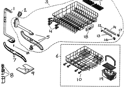 Racks Diagram and Parts List for SHU53E02UC 14 Bosch Dishwasher