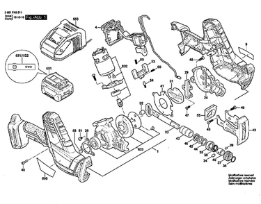 Part Location Diagram of 1619P12758 Bosch Tool MOTOR ASSEMBLY