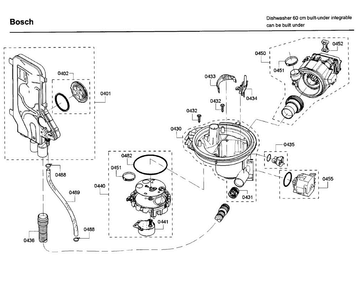 Pump Diagram and Parts List for SHP65T56UC 02 Bosch Dishwasher