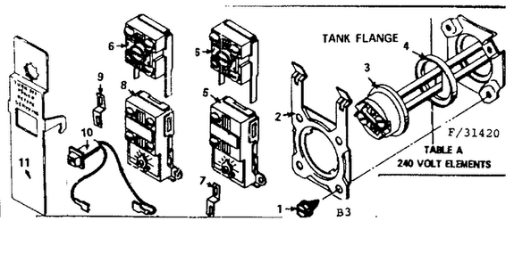 Functional Replacement Parts Diagram and Parts List for 15331420  Kenmore Water Heater