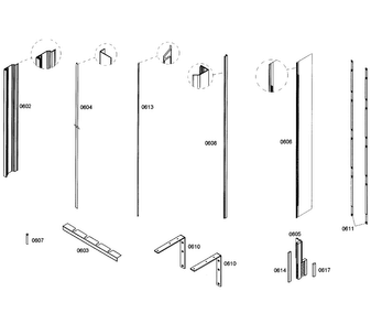 Framing Diagram and Parts List for T18ID80NLP 40 Thermador Freezer