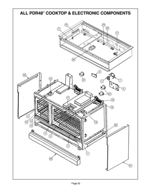 34 - COOKTOP & ELECTRONIC COMPONENTS Diagram and Parts List for PDR484GGZS  Bosch Range