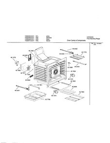 Oven Cavity Components Diagram and Parts List for HGS247UC 01 Bosch Range