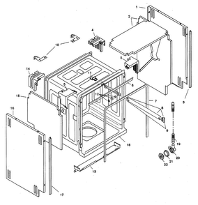 Tank Assy Diagram and Parts List for SHU9952UC 12 Bosch Dishwasher