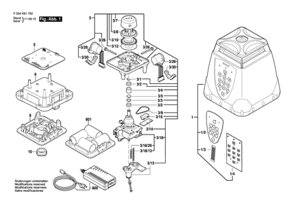 Diagram Diagram and Parts List for LMH600 F 034 K61 702 Bosch Laser Level