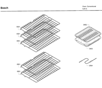 Rack Asy Diagram and Parts List for HBL5650UC 09 Bosch Wall Oven