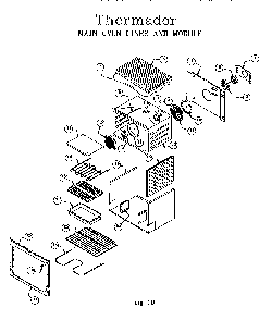 Main Oven Liner And Module Diagram and Parts List for RDF30RS  Thermador Range