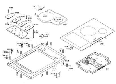 Cooktop Diagram and Parts List for NITP066SC 01 Bosch Cooktop
