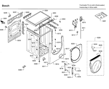Cabinet/door Diagram and Parts List for WFMC3301UC 15 Bosch Washer