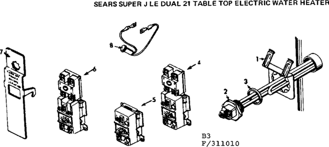 Functional Replacement Parts Diagram and Parts List for 153311010  Kenmore Water Heater