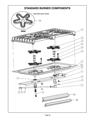 48 - STANDARD BURNER Diagram and Parts List for PDR484GGZS  Bosch Range