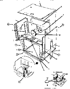 Oven Body Assembly, Front View Diagram and Parts List for ESC30CVB  Thermador Range