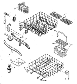 Racks Diagram and Parts List for SHU3306UC 12 Bosch Dishwasher