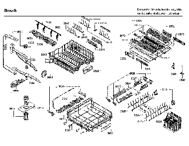 Baskets Diagram and Parts List for SHV9PT53UC 80 Bosch Dishwasher