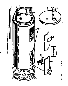 Non-functional Replacement Parts Diagram and Parts List for 15332400  Kenmore Water Heater