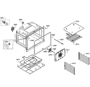 Oven Assy Diagram and Parts List for HBN3450UC 01 Bosch Wall Oven