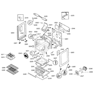 Cabinet Assy Diagram and Parts List for HGS5053UC 06 Bosch Range