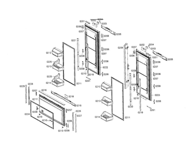 Refrigerator/freezer Door Diagram and Parts List for T36IT70NNP 04 Thermador Refrigerator
