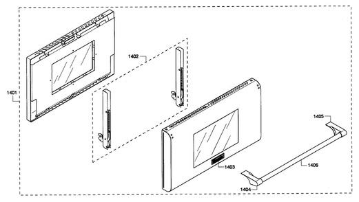 Large Door Diagram and Parts List for PRL486EDPG01  Thermador Range