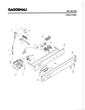 05 - FASCIA PANEL Diagram and Parts List for EB184-630  Bosch Range