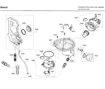 Pump Diagram and Parts List for SHX68T56UC 07 Bosch Dishwasher