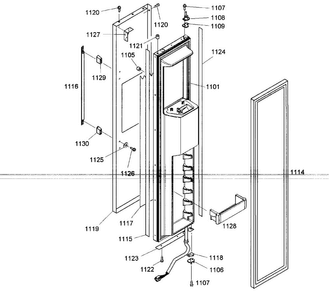 Door Assy 2 Diagram and Parts List for KBUDT4855E 01 Thermador Refrigerator