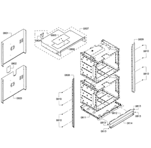 Cabinet Assy Diagram and Parts List for HBL8650UC 09 Bosch Wall Oven