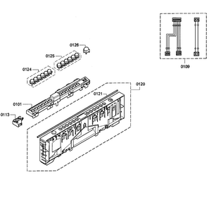Front Panel Diagram and Parts List for SPX5ES55UC 04 Bosch Dishwasher