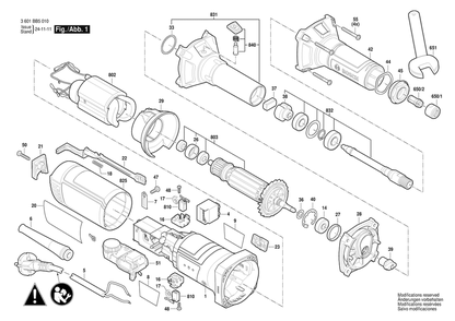 Section 1 Diagram and Parts List for GGS30LS 3601BB5010 Bosch Sander Grinder