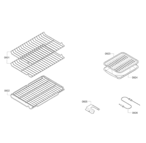 Shelfs Diagram and Parts List for HES7282U 01 Bosch Range