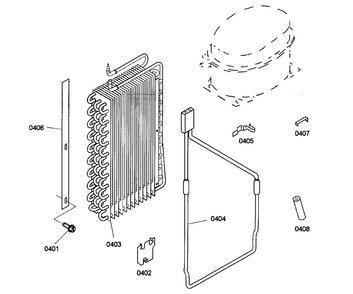 Evaporator Diagram and Parts List for KBUIT4275E 01 Thermador Refrigerator