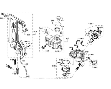 Pump Section Diagram and Parts List for SHE7PT52UC 07 Bosch Dishwasher