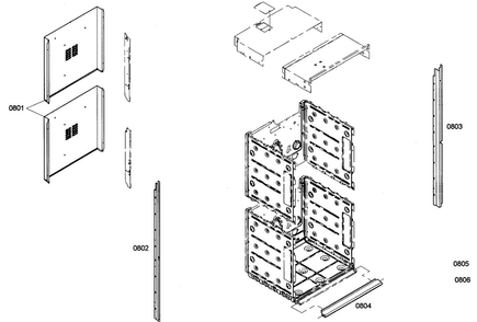 Cabinet Assy Diagram and Parts List for HBN3520UC 03 Bosch Wall Oven