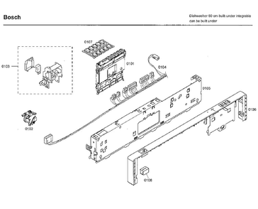 Control Panel Diagram and Parts List for SHX33A02UC 30 Bosch Dishwasher