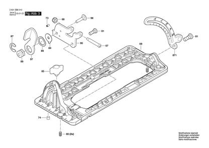 Section 3 Diagram and Parts List for 3601EB6010  Bosch Circular Saw