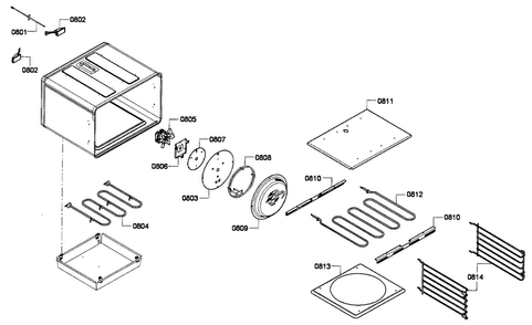 Large Oven Diagram and Parts List for PRD486EDPG 01 Thermador Range